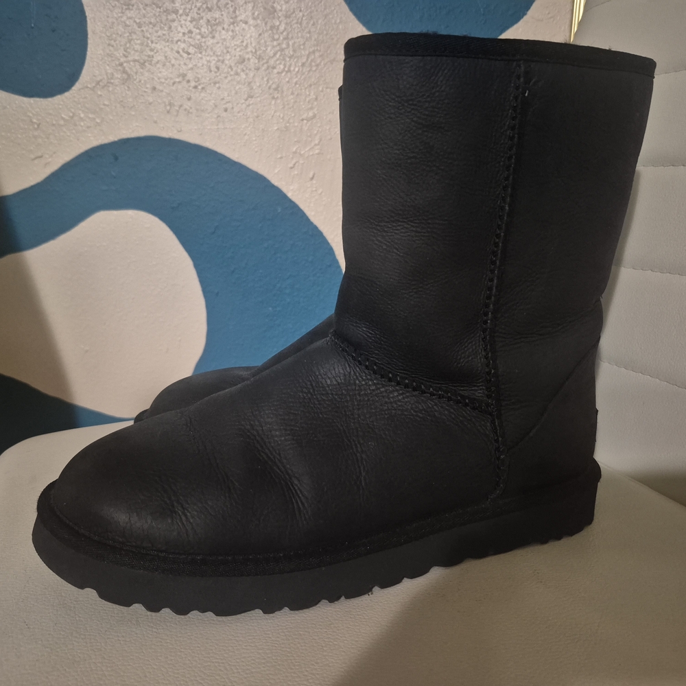 UGG Black Leather Boots - Picture 2 of 6